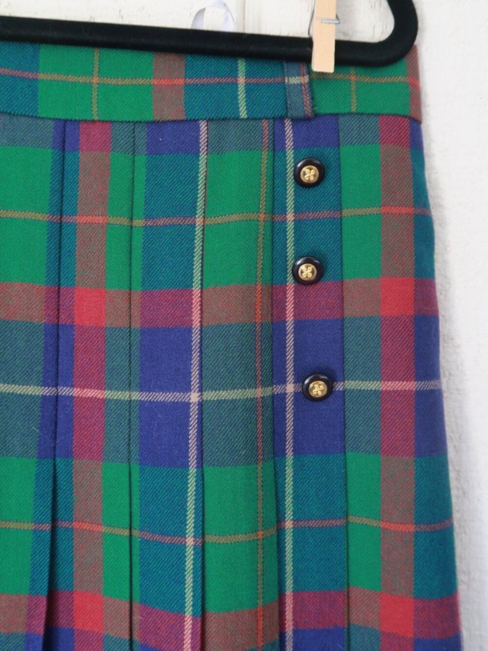 NWT Avoca Irish Pleated 100% Wool Plaid Maxi Skirt | XL - Picture 6 of 7